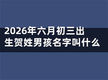 2026年六月初三出生贺姓男孩名字叫什么