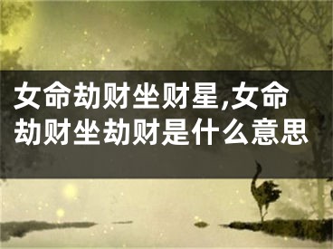 女命劫财坐财星,女命劫财坐劫财是什么意思
