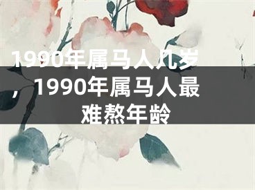 1990年属马人几岁,1990年属马人最难熬年龄