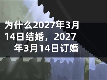 为什么2027年3月14日结婚,2027年3月14日订婚