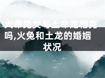 火命兔女与土命龙相克吗,火兔和土龙的婚姻状况