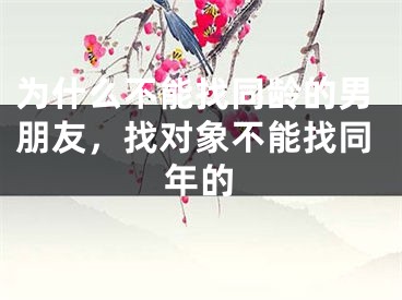 为什么不能找同龄的男朋友,找对象不能找同年的
