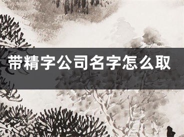带精字公司名字怎么取