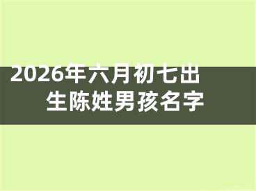 2026年六月初七出生陈姓男孩名字
