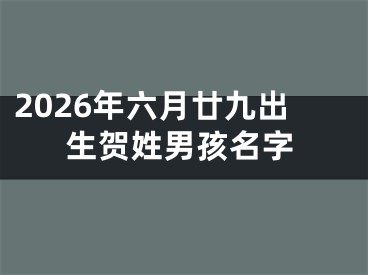 2026年六月廿九出生贺姓男孩名字