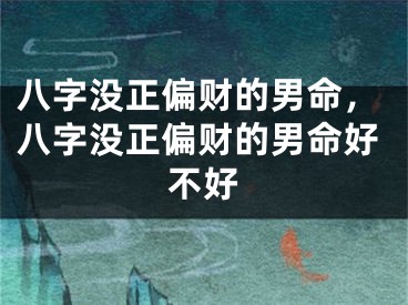 八字没正偏财的男命,八字没正偏财的男命好不好
