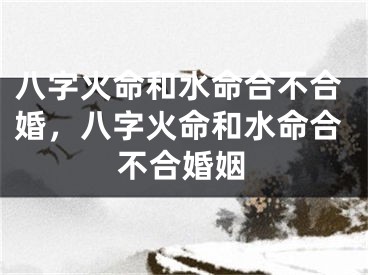 八字火命和水命合不合婚,八字火命和水命合不合婚姻