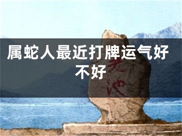 属蛇人最近打牌运气好不好