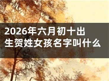2026年六月初十出生贺姓女孩名字叫什么