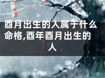 酉月出生的人属于什么命格,酉年酉月出生的人