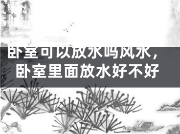 卧室可以放水吗风水，卧室里面放水好不好