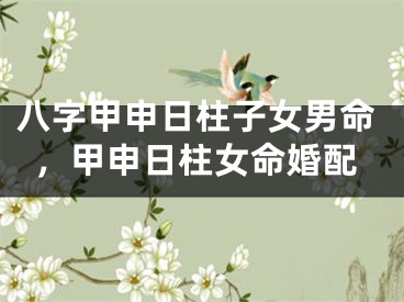 八字甲申日柱子女男命，甲申日柱女命婚配
