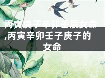 丙寅庚子辛卯壬辰女命,丙寅辛卯壬子庚子的女命