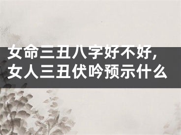 女命三丑八字好不好,女人三丑伏吟预示什么