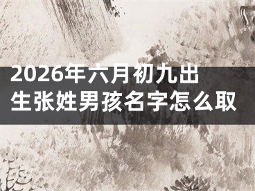2026年六月初九出生张姓男孩名字怎么取