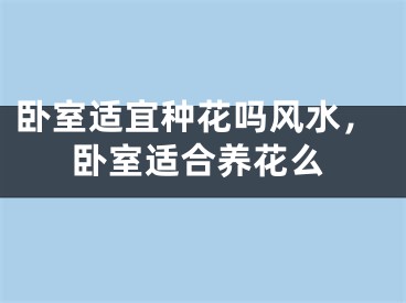 卧室适宜种花吗风水，卧室适合养花么
