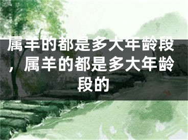属羊的都是多大年龄段,属羊的都是多大年龄段的